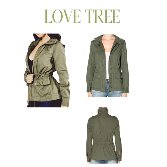 LOVE TREE Jackets & Blazers - LOVE TREE MOSSY GREEN UTILITY JACKET SIZE LARGE